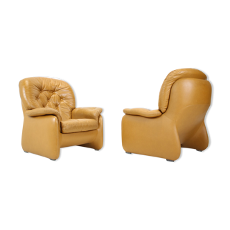 1970s Design Italian Armchairs Leather