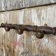 Wall Coat Rack 4 Hooks Wood 1950s Vintage #D749