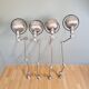 Lot de 4 lampes industrielle Jieldé en acier brossé, 3 bras