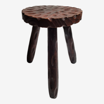 Tabouret tripode travaillé