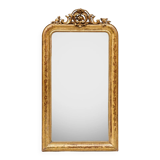 19th C Louis Philippe mirror with ornate rose crest