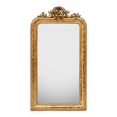 Miroir Louis Philippe avec crête ornée de roses, XIXe siècle