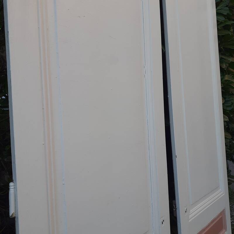Pairs of large antique Haussmann-style wardrobe doors from the 19th century.