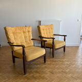 Paire de fauteuils Guillerme et Chambron modèle Petronille