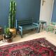 Slatted bench bluish green for children