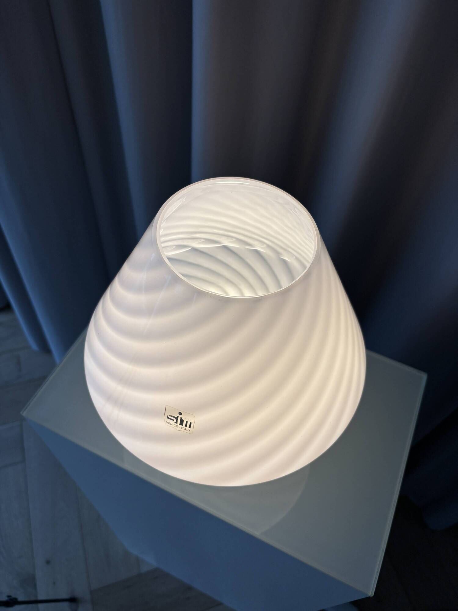 Vintage 1970s Italian Murano Swirl Glass Table Lamp – SIM Venezia
