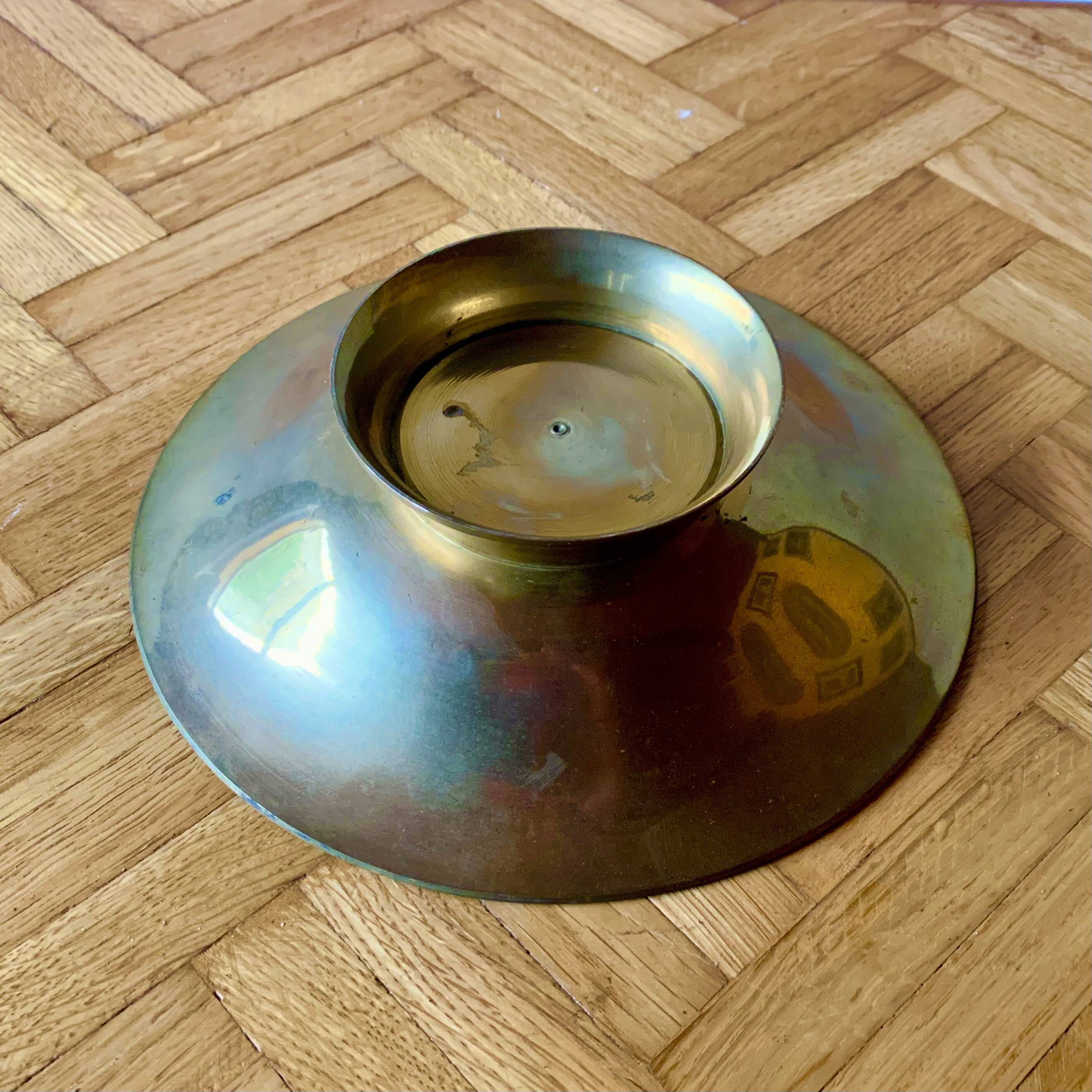 Cup on base in cloisonné brass