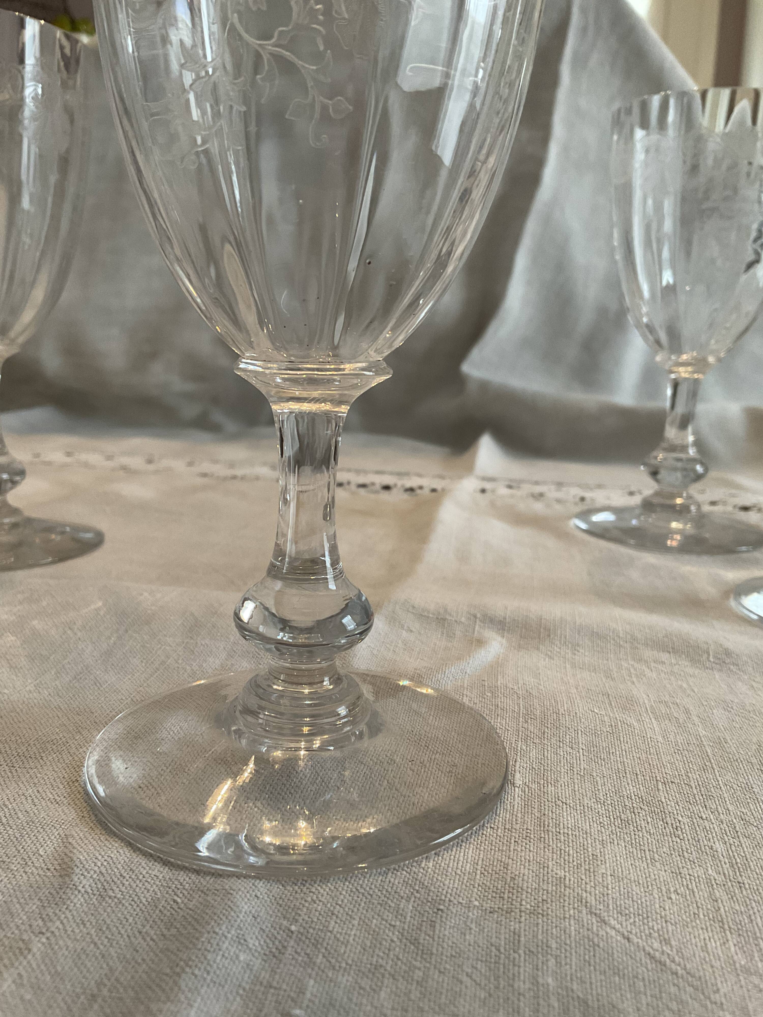 5 water glasses, Crystal Saint Louis, model Massenet with Venetian dimensions