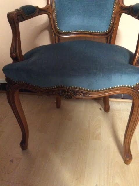 Velvet bedroom armchair