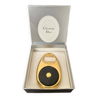 christian dior goldsmith, gold metal and leather bottle opener, vintage chic