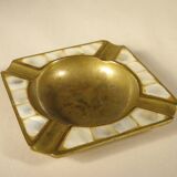 Brass and mother-of-pearl ashtray from the 70s