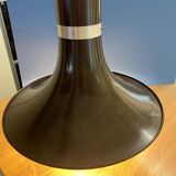 Brown lacquered metal pendant lamp