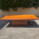 Coffee table in elm burl with 2 mirrored drawers from the 1970s.