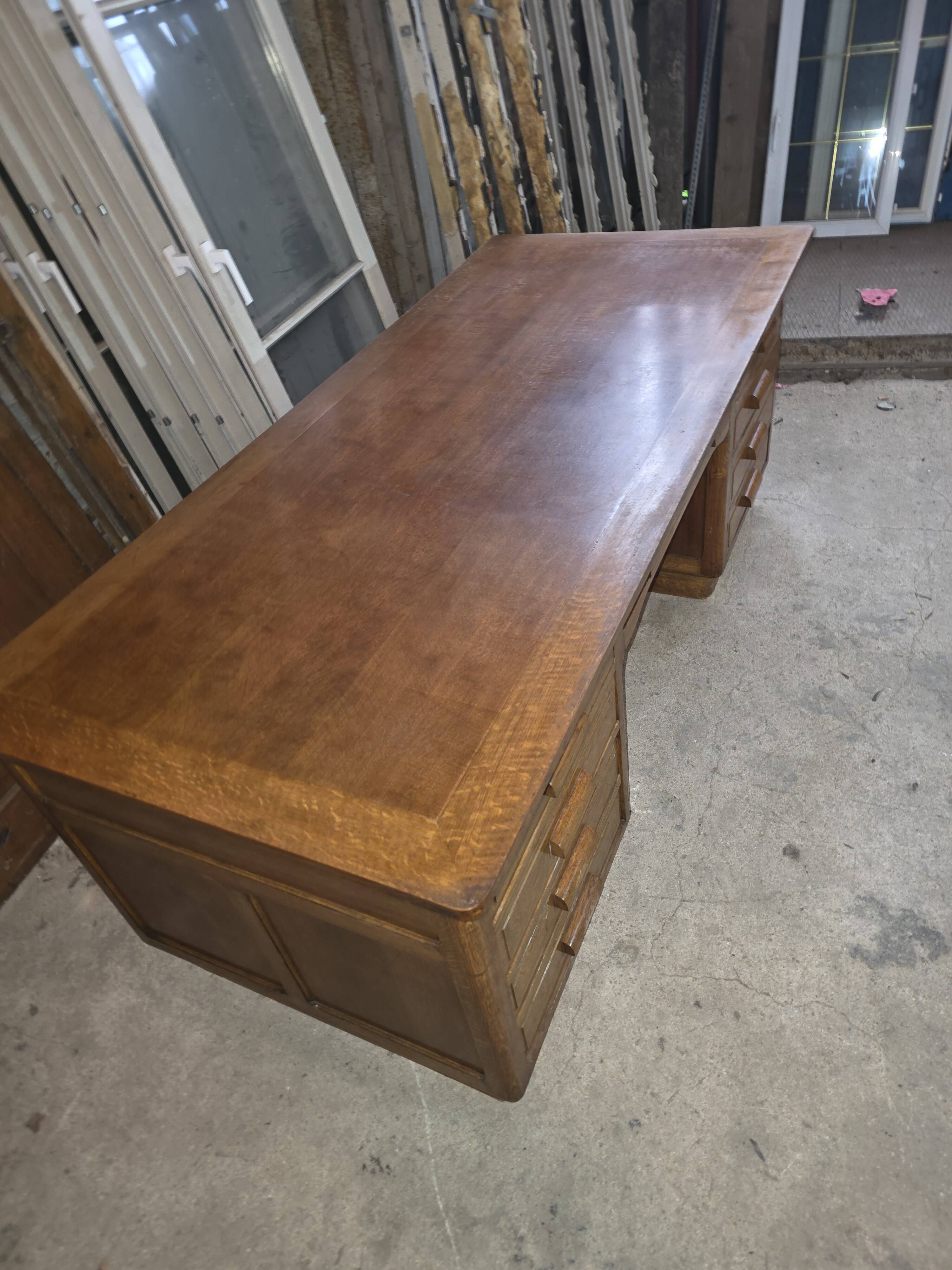 Bureau ministre XXL en chêne , 220 × 95 cm
