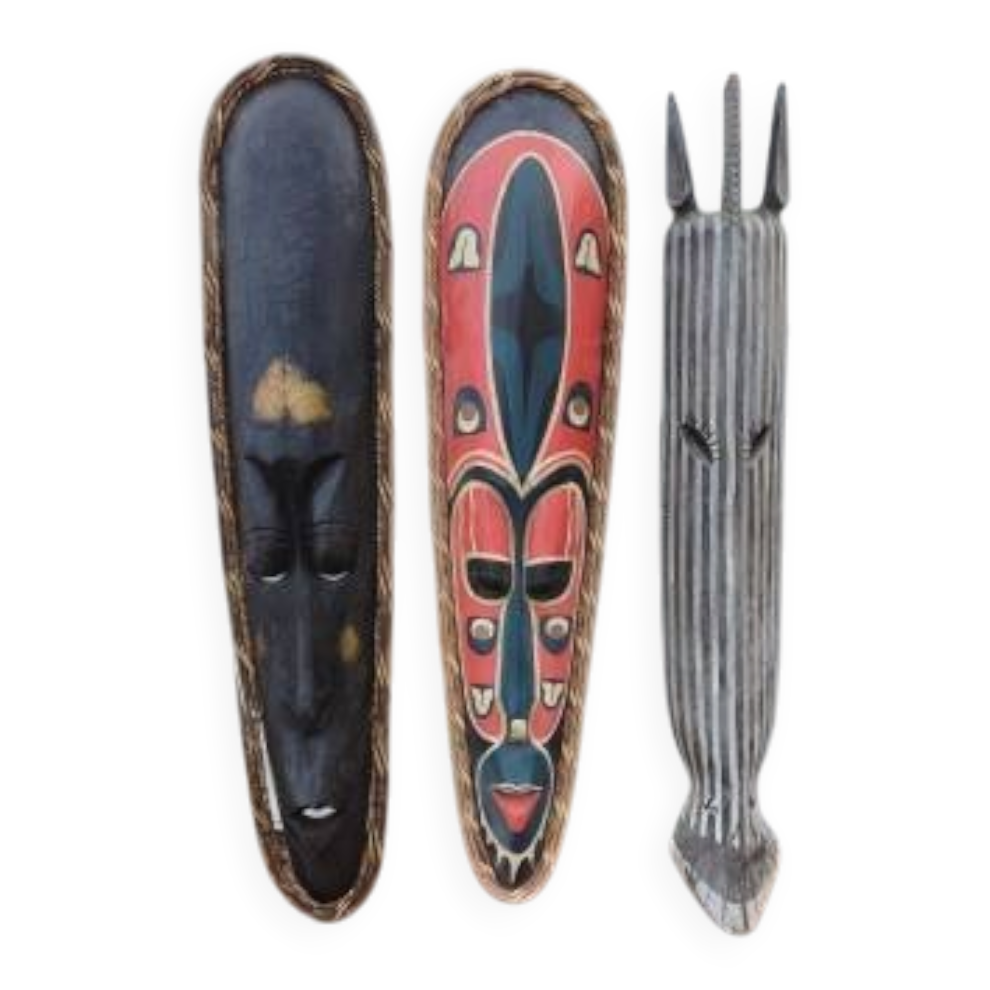 3 wooden masks from Africa