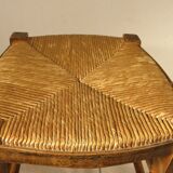 Wood and straw farm stool