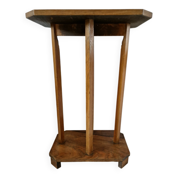 Guéridon sellette Art Déco vintage en bois – années 1930/50 – pièce unique