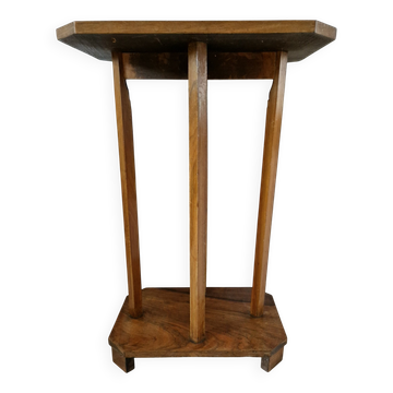 Vintage Art Deco wooden side table – 1930s/50s – unique piece