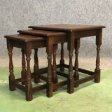 English mahogany table gigognes - 50s