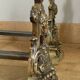 Pair of Louis XV andirons in solid bronze, early 20th century