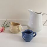 Set of 3 vintage pastels ceramic pitchers