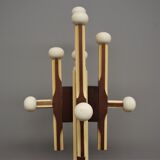 Wooden column coat rack  1965