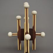 Wooden column coat rack  1965