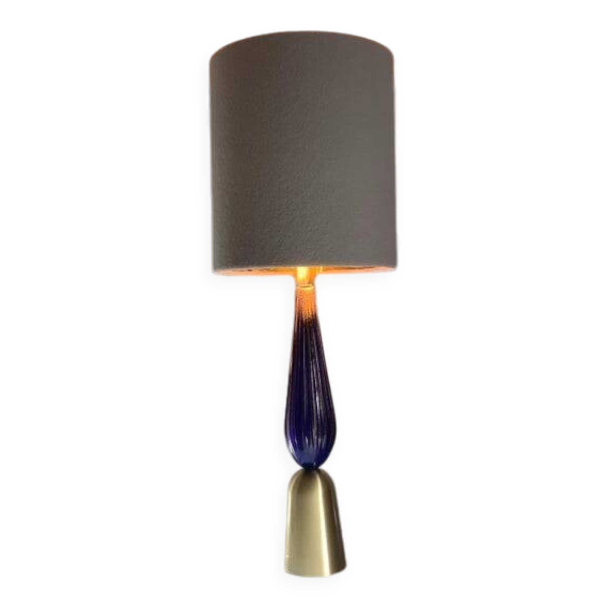 Contemporary Gold and Blue Murano Glass Table Lamp