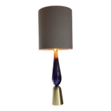 Contemporary Gold and Blue Murano Glass Table Lamp