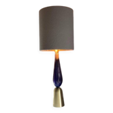 Contemporary Gold and Blue Murano Glass Table Lamp