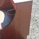 Pair of design bedside tables in orange resin rosewood with white melamine from the 70s