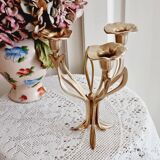 Chandelier haut laiton fleurs