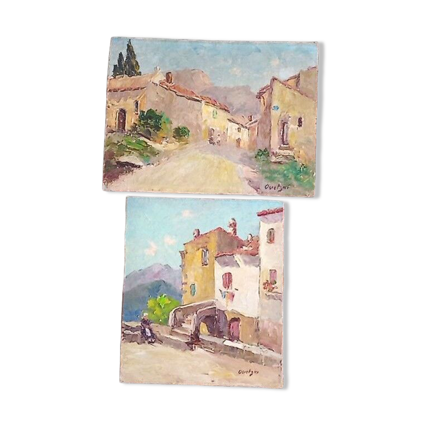 Osietzki - 2 oils on panels 24.5 x 33.5cm + 25 x 28.5 cm