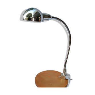 Lampe chromée flexible fixation pince-étau