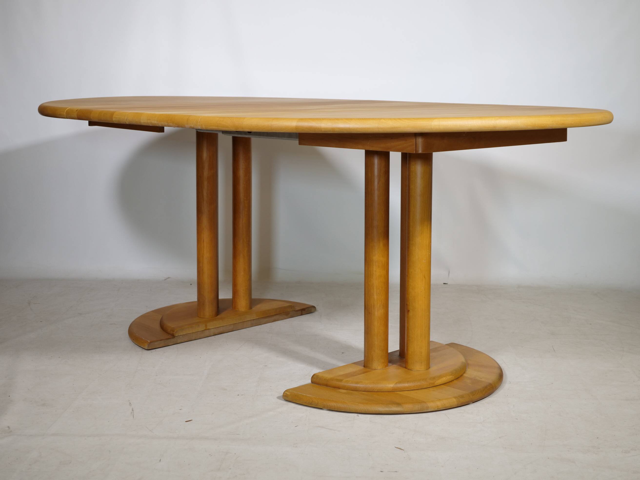 Mid Century Extendable Solid Alder Dining Table by Rainer Daumiller, 1970s