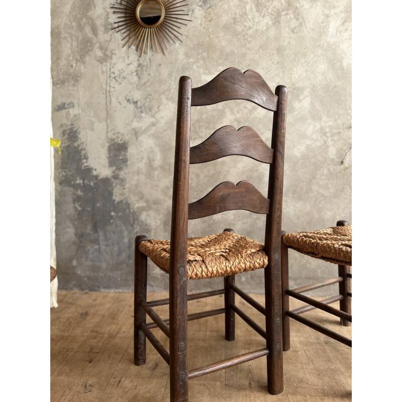 Pair of straw chairs