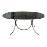 Table verre fumé /chrome vintage 70'