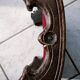 Red velvet footrest or prie-dieu