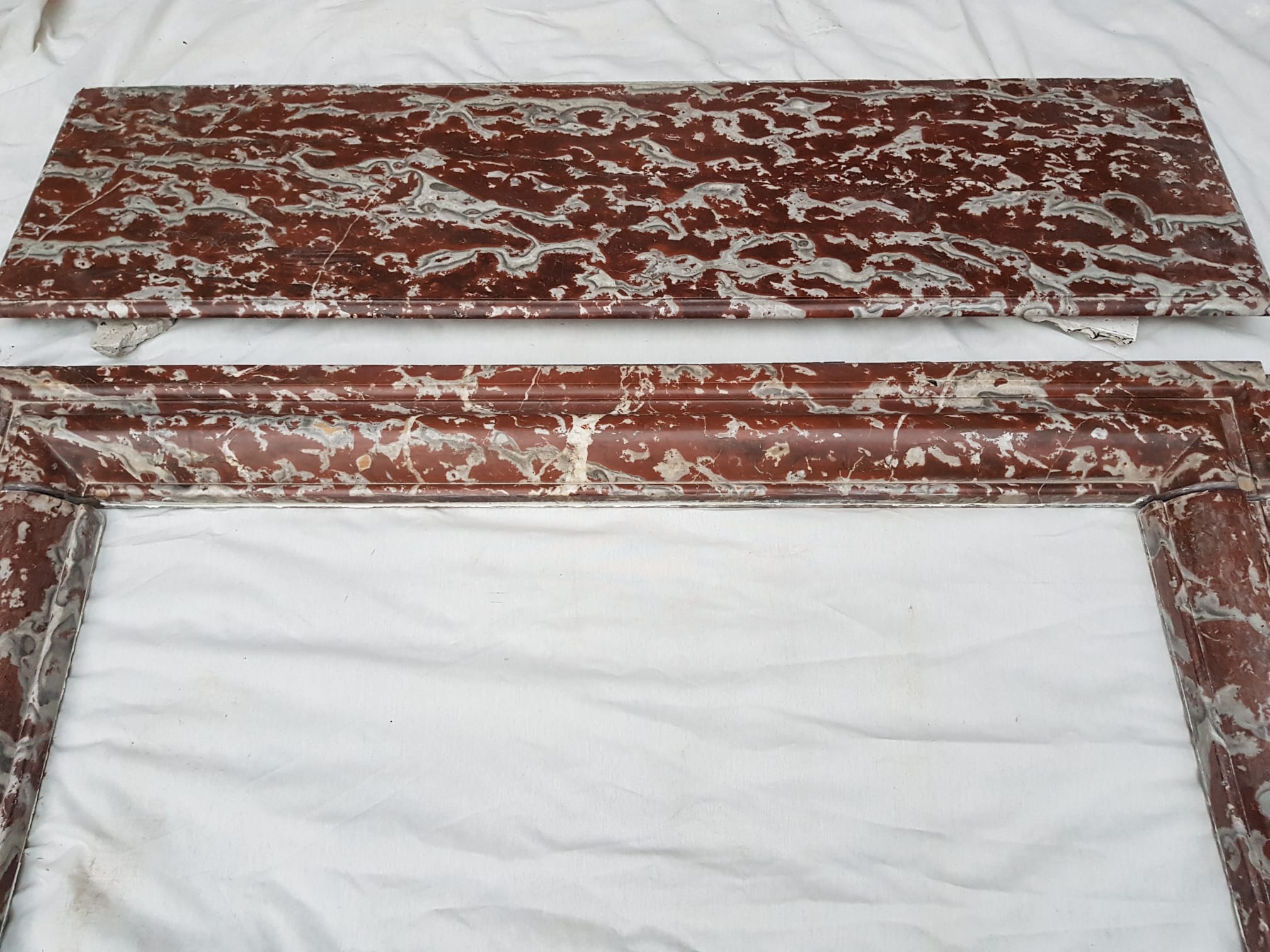 Fireplace in red marble from Languedoc