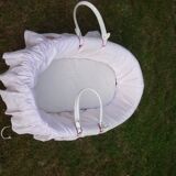 Vintage wicker and rattan with mattress and pads bassinet