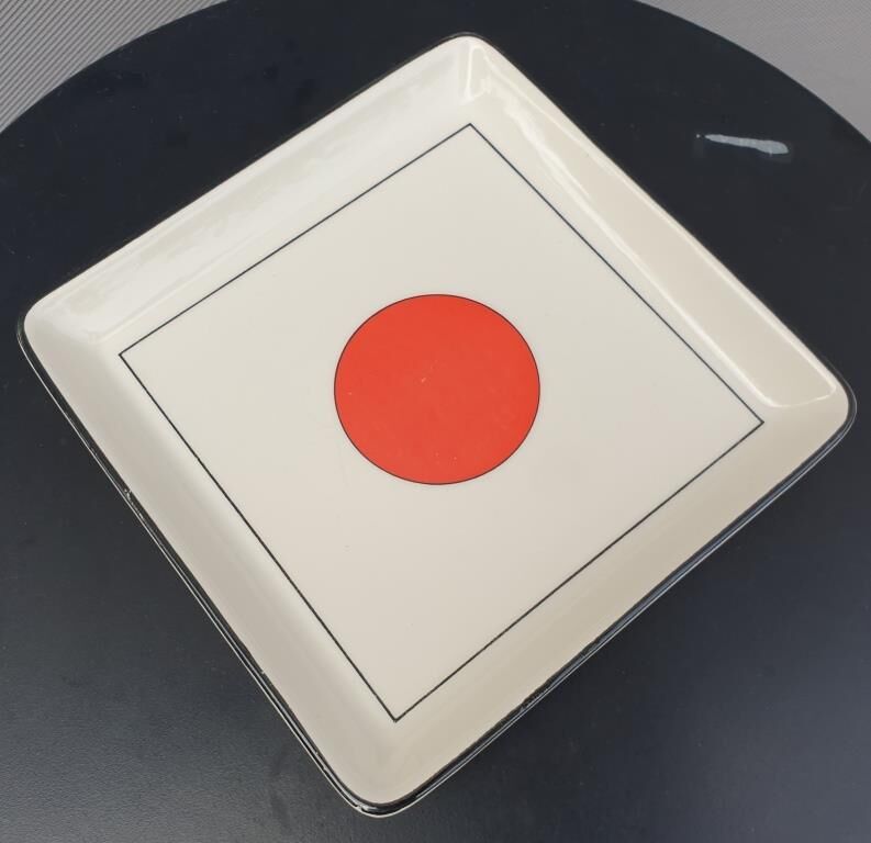 Lot of 6 square plates model Tokyo by Gien H2