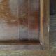 Old wooden serving tray with marquetry drawing