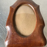 Antique  art deco mahogany wooden frame measurements 21.5 cm x 17 cm  convex glass