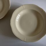 Set of 6 Gien ivory soup plates with gadroons 1938 - 1955