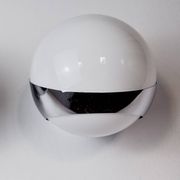 SPACE-AGE WALL LIGHT BY MARCA SL, WHITE OPALINE, SPAIN,