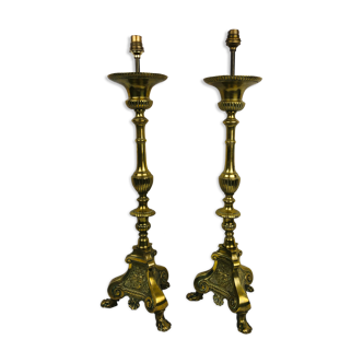 Pair of vintage church candlesticks