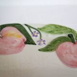 2 vintage apple barbotine plates signed Francesco Guarino