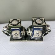 Paire de serre livres vintage en céramique