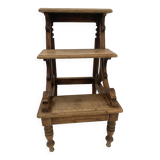 19th century stained wood library staircase