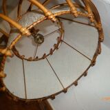 Suspension in wicker and rattan fabric 1960